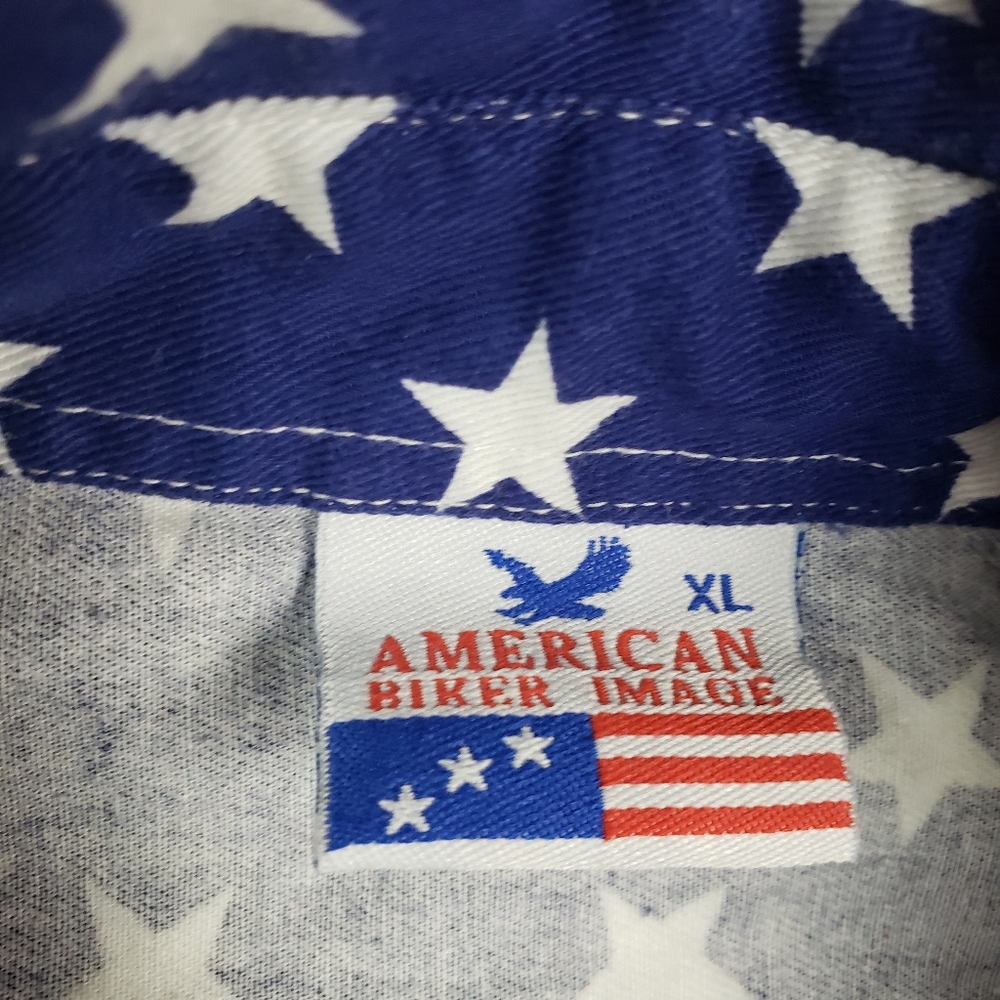 American Biker Image Sleevless Cutoff USA Sturgis Mens XL Motorcycle Rally MAGA - Picture 12 of 12